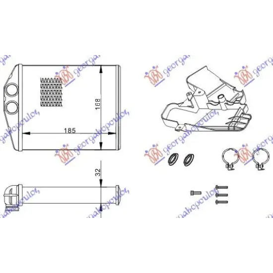 RADIATOR ÎNCĂLZIRE (B) +/-ΑC (185x168) (COMPLET CU KIT)