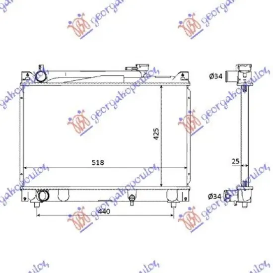 RADIATOR 2.0 V6-2.0 16V(42x52x27) (KOYO)