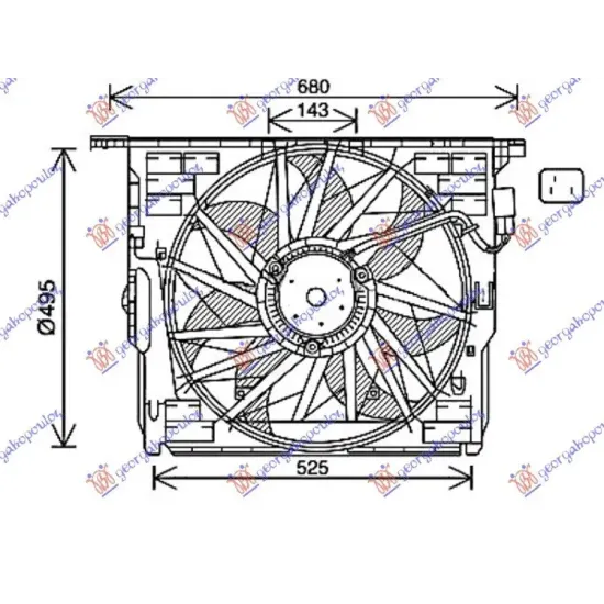 ANSAMBLU VENTILATOR RĂCIRE BENZINĂ/DIESEL 3 PINI