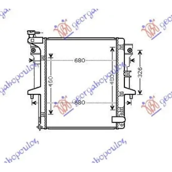 RADIATOR 2,5 T.D. MANUAL (CU CAP) (52,5x63,5) (KOYO)