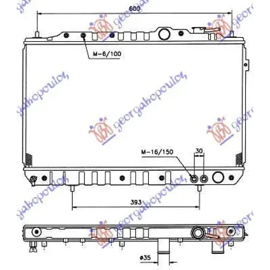 RADIATOR 1.5 8V-1,6-1.8 16V +/-A/C(67x37.6)