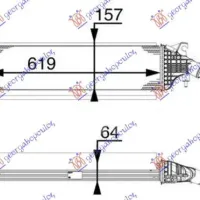 RADIATOR INTERCOOLER 2.2 D DIESEL (620X160X65) (MAHLE BEHR PREMIUM LINE)