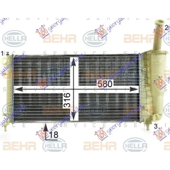 RADIATOR 1.2 8-16V +/-AC (58x31,7x18) (MAHLE BEHR)