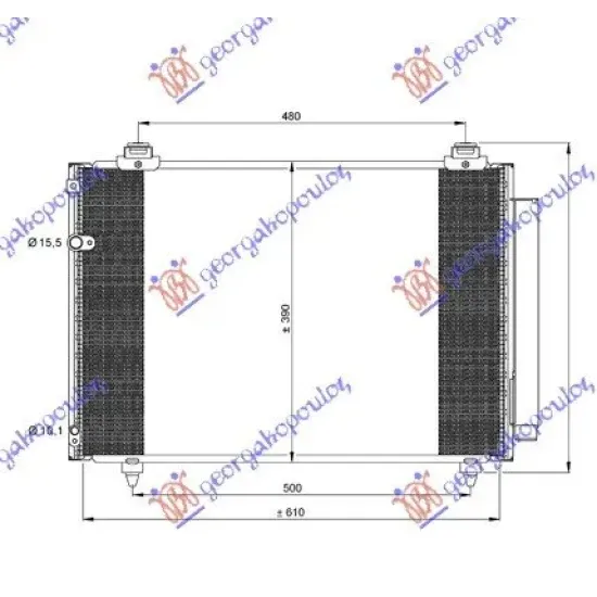 CONDENSOR BENZINĂ-DIESEL 04- (610x370x16)