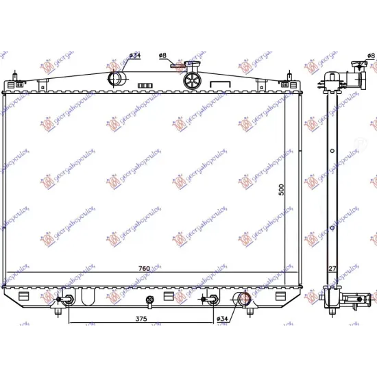 RADIATOR 3.5 350/450H BENZINĂ/HYBRID (500x760x27)