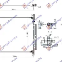 CONDENSER 2.8 DIESEL (575x510x12) TUBES DIAGONAL