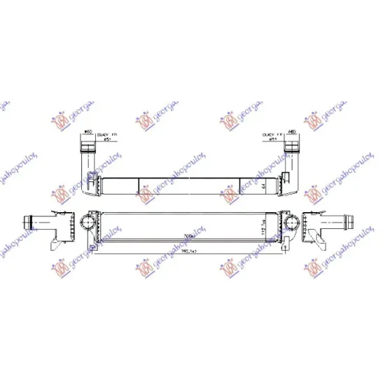 RADIATOR INTERCOOLER 2.2 CRD DIESEL (700x113)