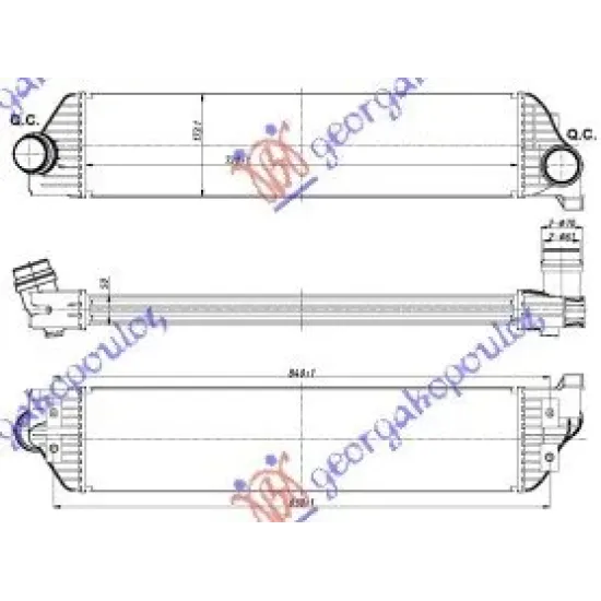 RADIATOR INTERCOOLER 2,3 CDTi (730x173x50)