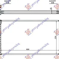 RADIATOR 1.6 (316i/320i) PETROL - 2.0 (316d/318d/320d/325d/330d) DIESEL AUTOMATIC (600x334x32) (KOYO)