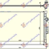 RADIATOR 1.6/2.0 EcoBoost 2.0 16v BENZINĂ - 1.6/1.8/2.8/2.0/2.2 TDCi DIESEL MANUAL (670x454x16)