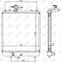 RADIATOR 1,3-1,5 BENZINĂ MANUAL (375x380x26) (DESCHIS) (MECANIC)