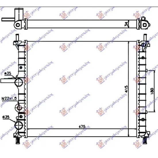 RADIATOR 1.2-1.4-1.6 BENZINĂ +/- A/C (475x415) (VALEO CLASSIC)