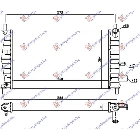 RADIATOR 1,1-1,3CC (50x31) (VALEO CLASSIC)