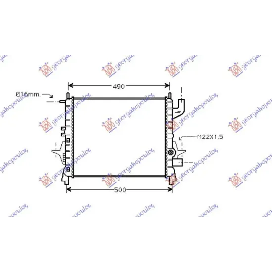 RADIATOR 1,1-1,2 I W. A/C (43x39.5)