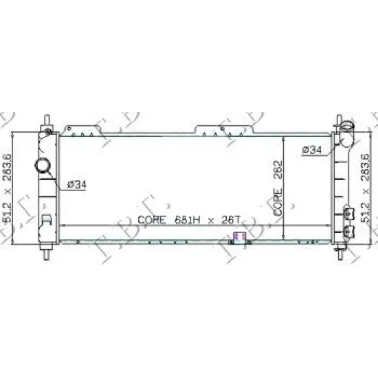 RADIATOR 1.2-1.4 +A/C (68x27,5) (DIAGONAL)