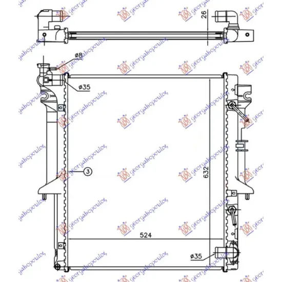 RADIATOR 2.5 T.D AUTO (525x635x26)