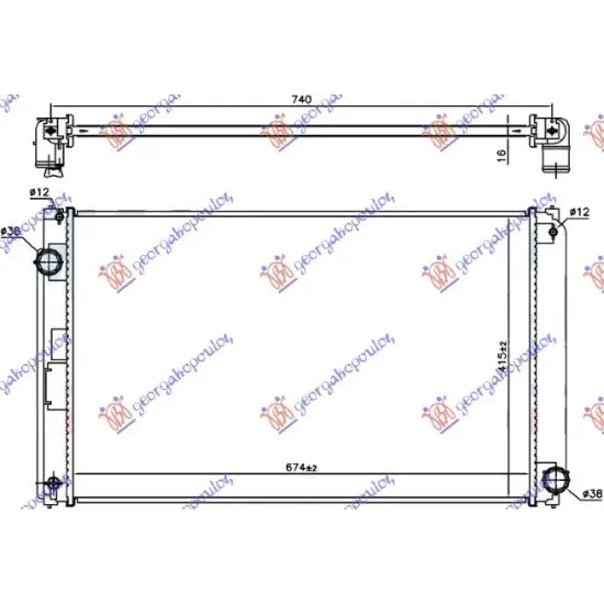 RADIATOR 2.0 16v BENZINĂ MANUAL-AUTO (675x415x16)