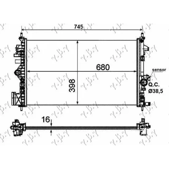 RADIATOR 1.6-1.8 & TURBO +A/C(68x40)