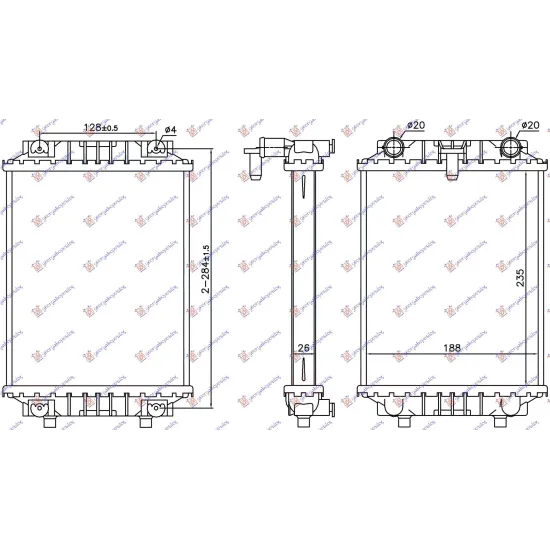 RADIATOR SUPLIMENTAR 3.0-4.0-6.3 TFSI MANUAL/AUTO (235x188x26)