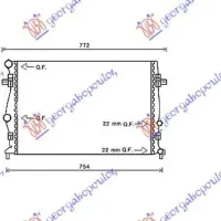 RADIATOR 1.0 TSi-1.2-1.4 TFSi PETROL - 1.6-2.0 TDi DIESEL (650x400) (BRAZED)