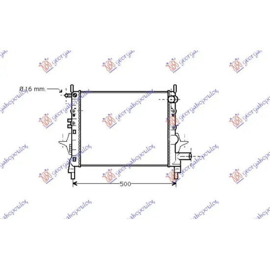 RADIATOR 1,1cc I 8V-1.2cc 16V (43x37,7)FĂRĂ A/C