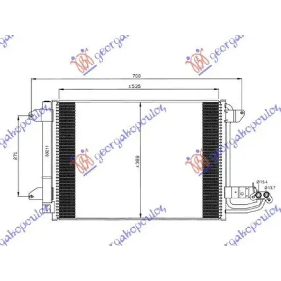 CONDENSOR BENZINĂ - DIESEL (550x390x16)