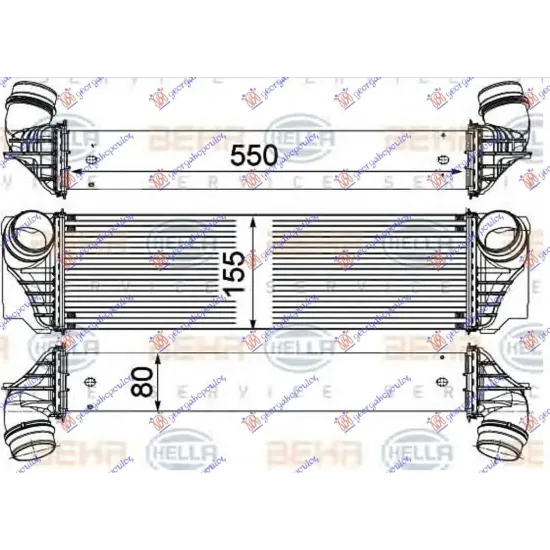 RADIATOR INTERCOOLER 3.0 DIESEL (550x155x80) (MAHLE BEHR PREMIUM LINE) RADIATOR INTERCOOLER 3.0 DIESEL (550x155x80) (MAHLE BEHR PREMIUM LINE)