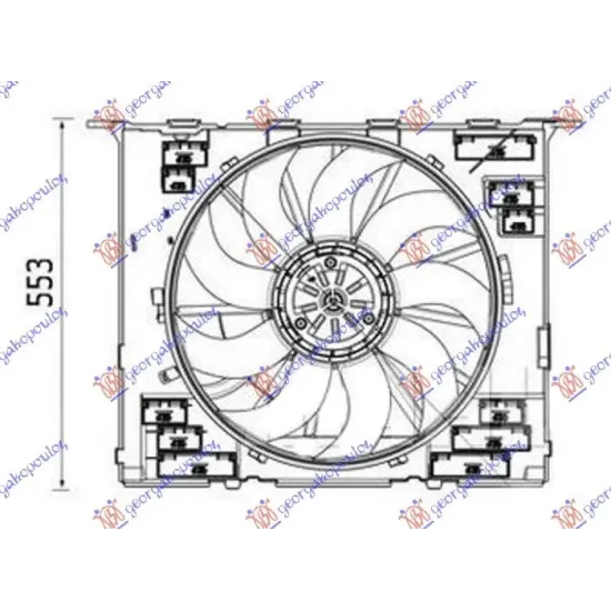 ANSAMBLU VENTILATOR RĂCIRE 2.0 MILD/HYBRID BENZINĂ (484mm) (400W) (4 pini)