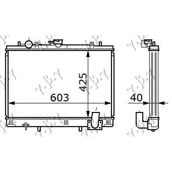RADIATOR 2,5 T.DIESEL +/-AC (42,5x60) RADIATOR 2,5 T.DIESEL +/-AC (42,5x60)