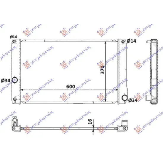 RADIATOR 1,8 HYBRID A/T (60x35x16)