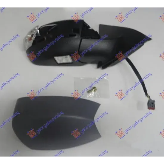 OGLINDA EXTERIOARĂ UȘĂ, ÎNCĂLZITĂ ELECTRIC, GRUNDUITĂ (CU LAMPĂ LATERALĂ &F (STICLĂ CONVEXĂ)