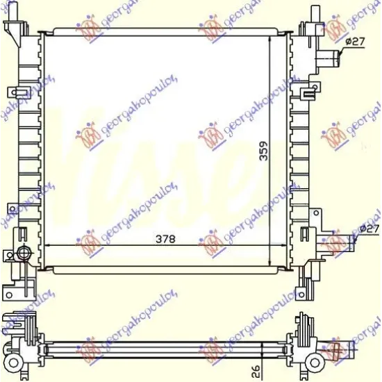 RADIATOR BENZINĂ +A/C (38x36)