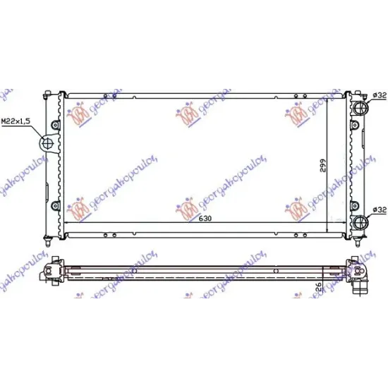 RADIATOR 1,6 8V-1,8 16V-2,0 (63x32)