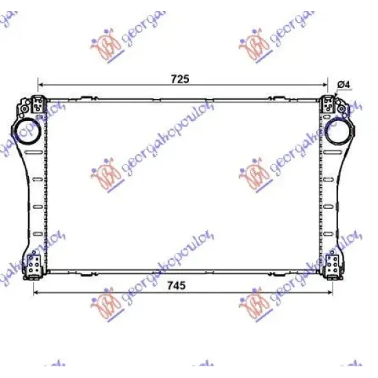 RADIATOR INTERCOOLER 2.0-2,2 D4D (690x367x26)