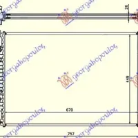 RADIATOR (2.0 T/HYBRID)(1.5-1.6-2.0 T2/T3/T4)(2.0-2.5-3.0 T5/T6)BENZINĂ -(2.0-2.4 D2/D3/D4/D5) DSL AUTO (670x449x26)