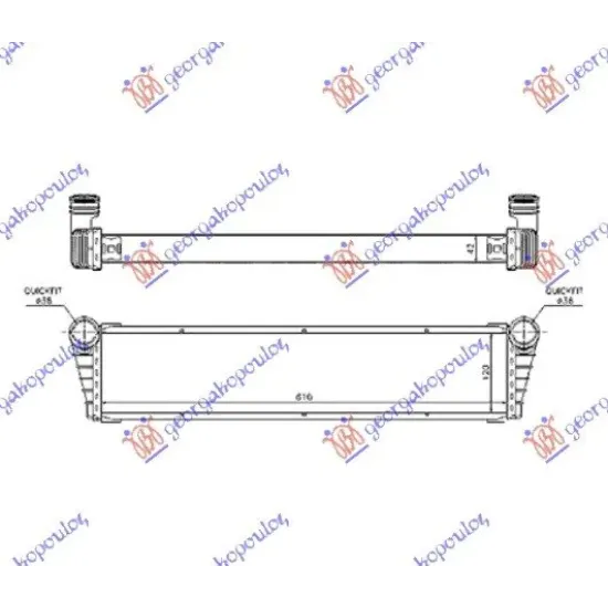 RADIATOR 2.7-2.9-S 3.2-S 3.4-3.6-3.8-4.0 BENZINĂ (34x36.6x4.2) CENTRALĂ