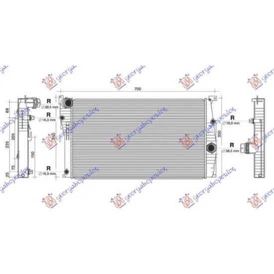 ADDITIONAL RADIATOR 1.5-2.0-3.0 PETROL - 3.0 DIESEL MANUAL/AUTOMATIC (185x154)