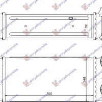 RADIATOR INTERCOOLER 1.6 HDI (300x150x80)