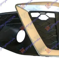 GRILĂ PENTRU BARA PROTECȚIE FAȚĂ CU ORNAMENT - BANDOU CROMAT (S-LINE)