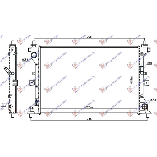 RADIATOR 1.6 DDiS DIESEL MANUAL (623x415x27) (KOYO)