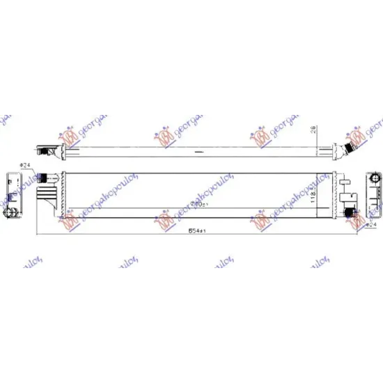 RADIATOR SUPLIMENTAR 2.3 CDTi DIESEL (710x120x26)