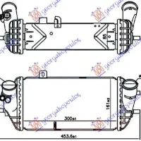 RADIATOR INTERCOOLER 1.6 CRDi DIESEL (300x161x85)