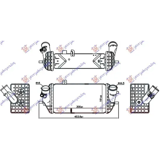 RADIATOR INTERCOOLER 1.6 CRDi DIESEL (300x161x85)