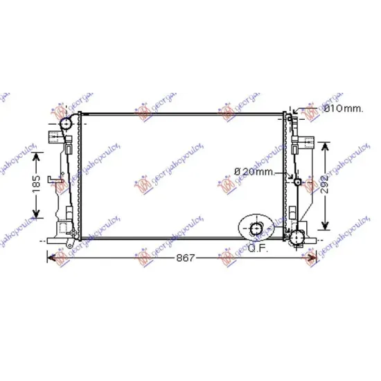 RADIATOR 2.2 CDi+AC (BRAZED) (68x41.5x3.4) MANUAL (KOYO)