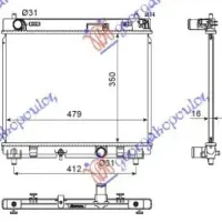 RADIATOR DSL 1.4 D-4D (66KW)(350x480x16) (KOYO)