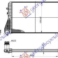 RADIATOR INTERCOOLER BENZINĂ -DSL (61,5x40,5x32) Φ60