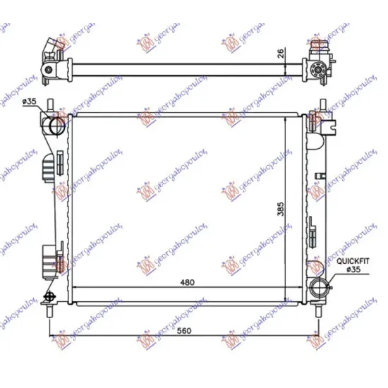 RADIATOR DIESEL 1.4CRDi/1.6CRDi (480x385)