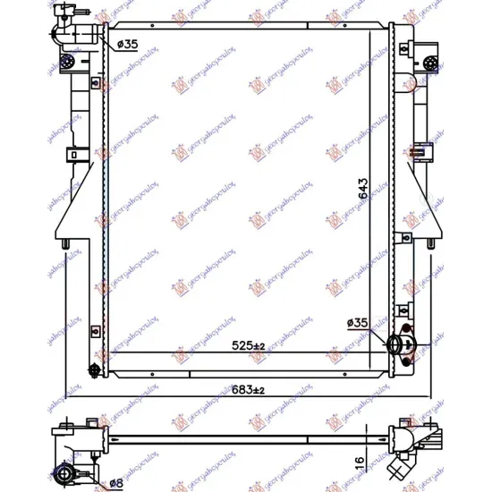 RADIATOR 2.4 DI-D DIESEL (525x669x16) (4N15)