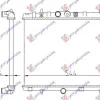 RADIATOR 1.2 BENZINĂ MANUAL/AUTO/1.6 TD MANUAL (BRAZED) (38x56x2.7)(MAHLE BEHR)