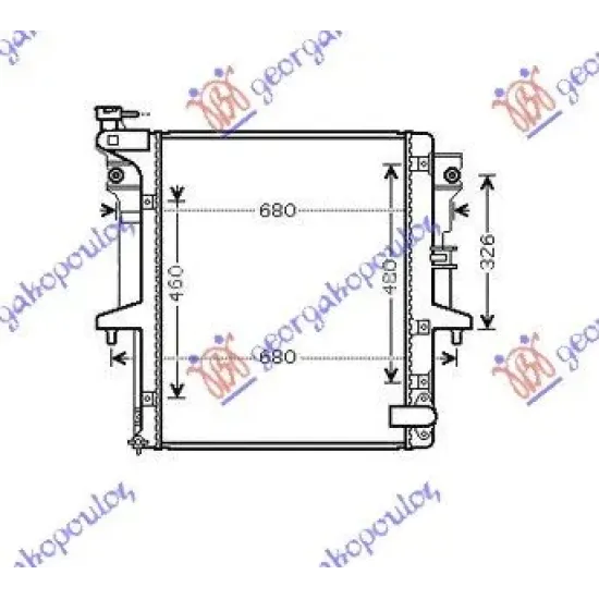 RADIATOR 2.5 T.D. MANUAL (CU CAP) (52.5x63.5)